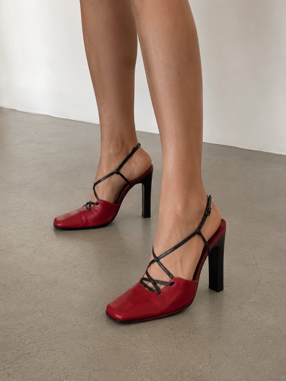 ❤️ Vintage Coup D’état Red Lace-Up Heels | Miu Miu & Prada Vibes